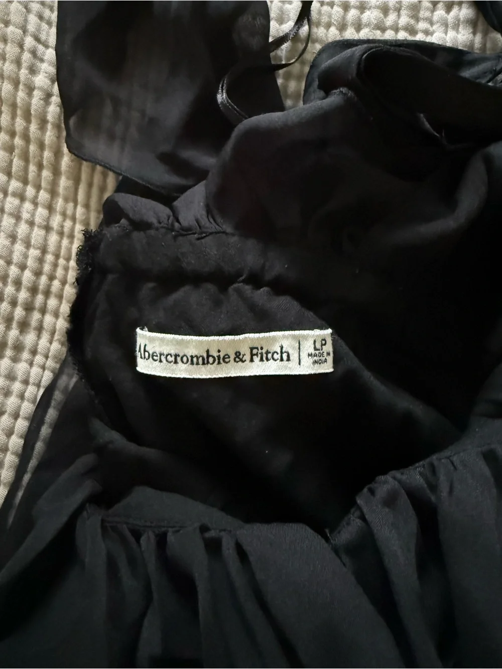 Abercrombie & Fitch Black Ruffle V-Neck Maxi Dress
